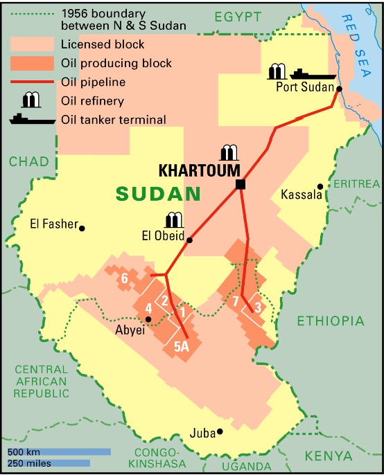 Sudan Oil Map