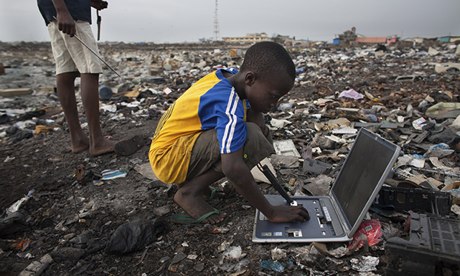 Electronic waste in Agbogbloshie dump, Accra, Ghana.