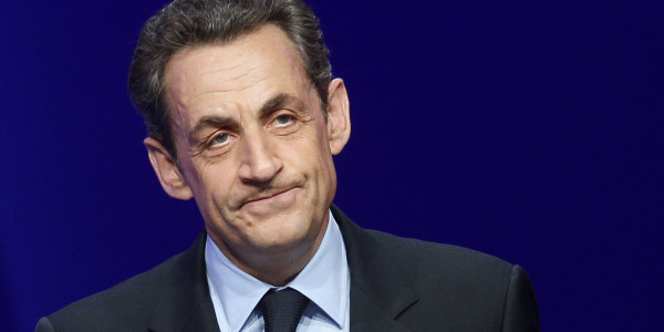 File photo France's then President and UMP party candidate for the 2012 French presidential elections Sarkozy addressing supporters at La Mutualite meeting hall in Paris