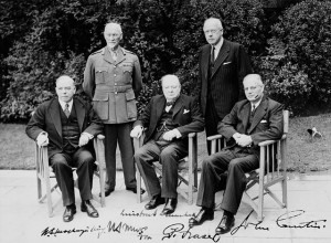 The heads of government of five members of the Commonwealth of Nations at the 1944 Commonwealth Prime Ministers' Conference.