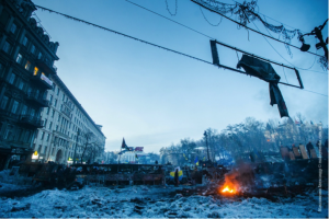 © Sasha Maksymenko. January 2014: A barricade during the riot in Kiev. 