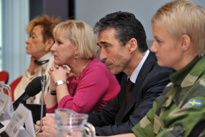 100127i-003 NATO Secretary General, Anders Fogh Rasmussen addresses the conference "Women, Peace and Security" organized by the Security and Defence Agenda at the EU in Brussels.