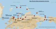 Map of Russian militarization of the Arctic